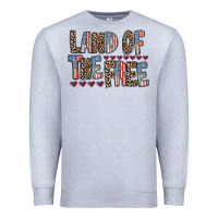 Heather Grey land of the free Premium Sweatshirt - RacoonDesign