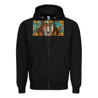 Black horses with leopard and sunflowers Zipper Hoodie - RanaPortraitStore