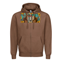 Chestnut horses with leopard and sunflowers Zipper Hoodie - RanaPortraitStore