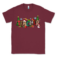 Burgundy Christmas teacher Classic Tee - Zillion Design Studio