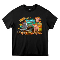 Black Farm Happy Fall Y'all Heavy Core Tee - CowhideDigitalArt
