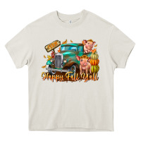 Cream Farm Happy Fall Y'all Heavy Core Tee - CowhideDigitalArt