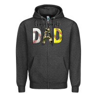 Charcoal Heather ballpark dad with softball and baseball Zipper Hoodie - texasbilliewilder