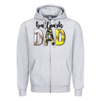 Heather Grey ballpark dad with softball and baseball Zipper Hoodie - texasbilliewilder