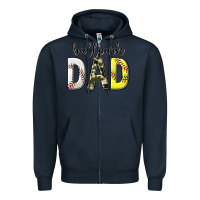 Navy ballpark dad with softball and baseball Zipper Hoodie - texasbilliewilder