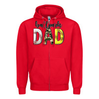 Red ballpark dad with softball and baseball Zipper Hoodie - texasbilliewilder
