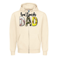 Sandshell ballpark dad with softball and baseball Zipper Hoodie - texasbilliewilder
