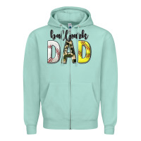 Seafoam ballpark dad with softball and baseball Zipper Hoodie - texasbilliewilder