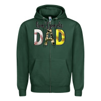 Sports Green ballpark dad with softball and baseball Zipper Hoodie - texasbilliewilder
