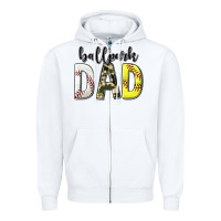 White ballpark dad with softball and baseball Zipper Hoodie - texasbilliewilder