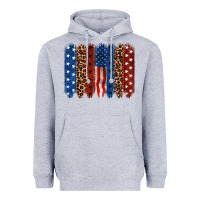 Heather Grey Back to blue brushstroke 4th of july Heavyweight Hoodie - CowGirlArtShop