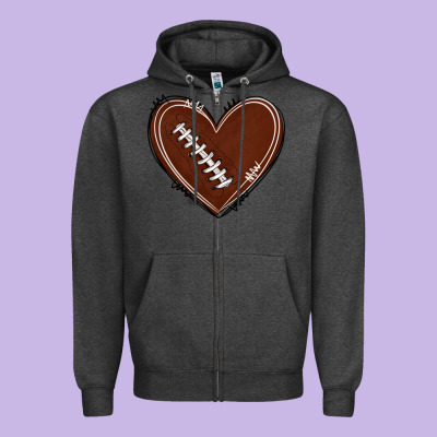 Zipper Hoodie american football heart