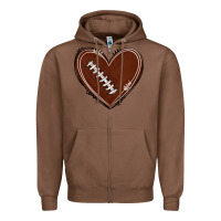 Chestnut american football heart Zipper Hoodie - texasbilliewilder