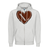 Dove Grey american football heart Zipper Hoodie - texasbilliewilder