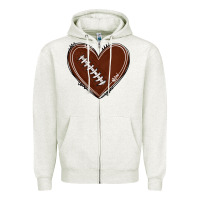 Oatmeal Heather american football heart Zipper Hoodie - texasbilliewilder