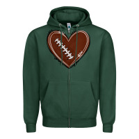 Sports Green american football heart Zipper Hoodie - texasbilliewilder
