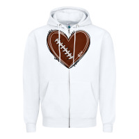 White american football heart Zipper Hoodie - texasbilliewilder