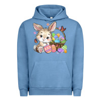 Pigment Pebble Blue easter bunny Urban Hoodie - MaliasSmallBusiness