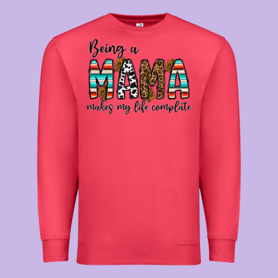 Being Mama Makes My Life Complate Premium Sweatshirt Designed By Cowhidedigitalart