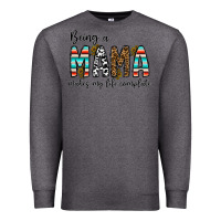 Charcoal Heather being mama makes my life complate Premium Sweatshirt - CowhideDigitalArt