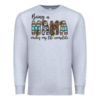 Heather Grey being mama makes my life complate Premium Sweatshirt - CowhideDigitalArt