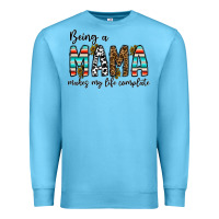 Ocean Blue being mama makes my life complate Premium Sweatshirt - CowhideDigitalArt