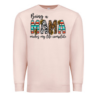 Pale Pink being mama makes my life complate Premium Sweatshirt - CowhideDigitalArt