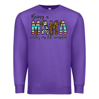 Purple being mama makes my life complate Premium Sweatshirt - CowhideDigitalArt