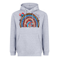 Heather Grey American rainbow Heavyweight Hoodie - Neo Western