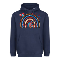 Navy American rainbow Heavyweight Hoodie - Neo Western