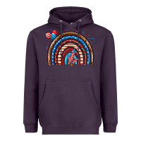 Plum American rainbow Heavyweight Hoodie - Neo Western