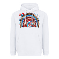 White American rainbow Heavyweight Hoodie - Neo Western
