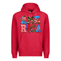 Cardinal america with heart Premium Hoodie - AdoDesignShop