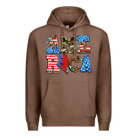 Chestnut america with heart Premium Hoodie - AdoDesignShop