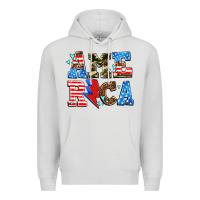 Dove Grey america with heart Premium Hoodie - AdoDesignShop