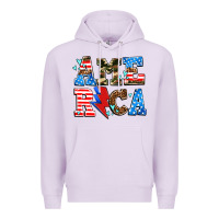 Lilac america with heart Premium Hoodie - AdoDesignShop