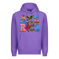 Purple america with heart Premium Hoodie - AdoDesignShop
