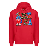Red america with heart Premium Hoodie - AdoDesignShop