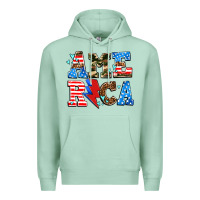Seafoam america with heart Premium Hoodie - AdoDesignShop