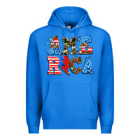 True Royal america with heart Premium Hoodie - AdoDesignShop