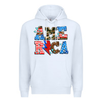 White america with heart Premium Hoodie - AdoDesignShop