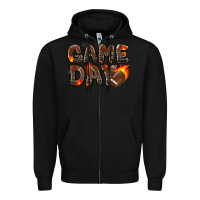 Black game day football leopard Zipper Hoodie - Zillion Design Studio