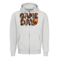 Dove Grey game day football leopard Zipper Hoodie - Zillion Design Studio