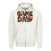 Oatmeal Heather game day football leopard Zipper Hoodie - Zillion Design Studio