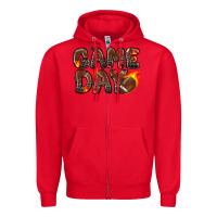 Red game day football leopard Zipper Hoodie - Zillion Design Studio