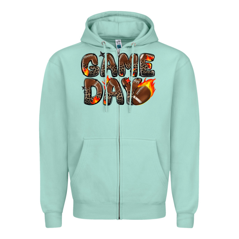 Game Day Football Leopard Zipper Hoodie by Zillion Design Studio | Teevron