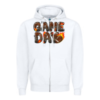 White game day football leopard Zipper Hoodie - Zillion Design Studio
