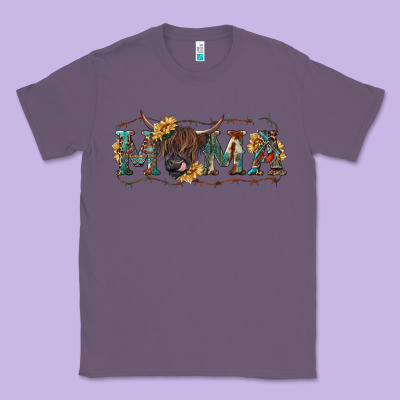 Classic Tee Mama with highland cow