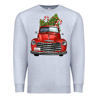 Heather Grey christmas trees truck Premium Sweatshirt - FaDigitalArtStudio