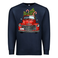 Navy christmas trees truck Premium Sweatshirt - FaDigitalArtStudio